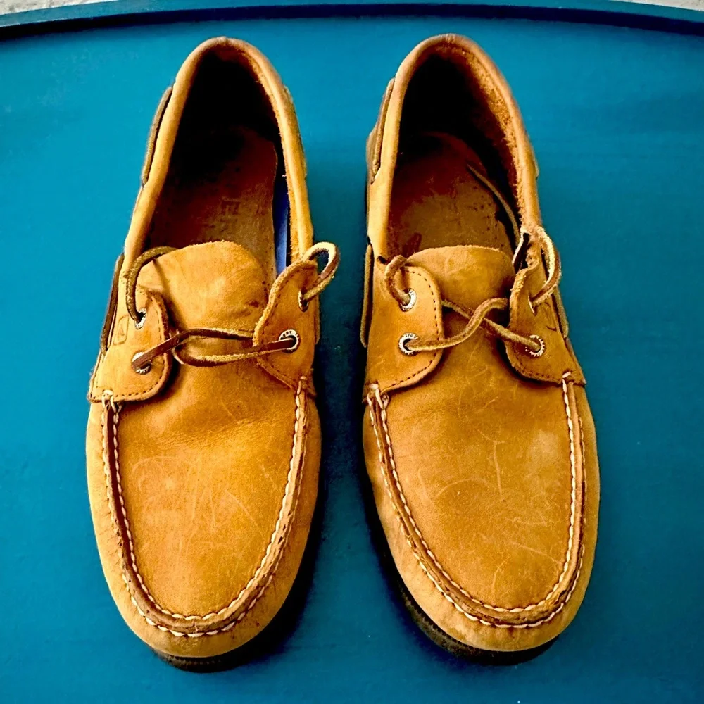 Men’s size 11.5 Sperry Classic Tan Leather Boat Shoes - Picture 1 of 5